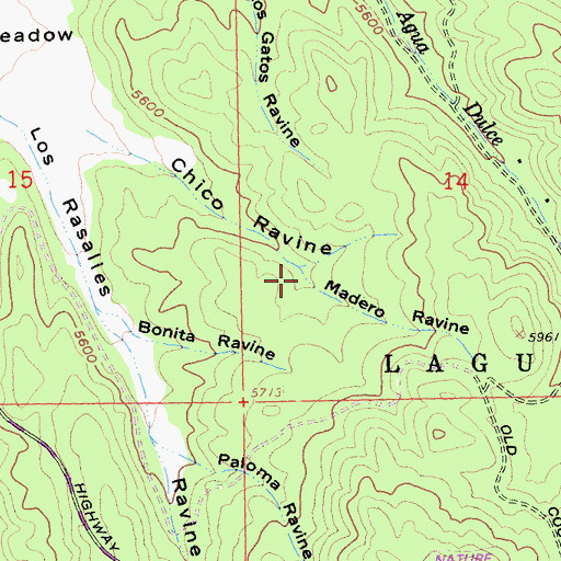 Topographic Map of Madero Ravine, CA