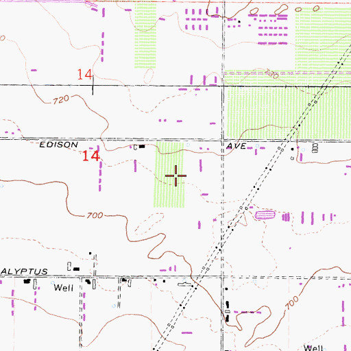 Topographic Map of Woodcrest Dairy, CA