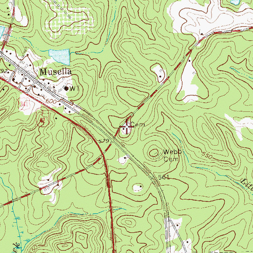Topographic Map of Webb - Felts Cemetery, GA
