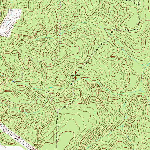 Topographic Map of Atwaters Cemetery, GA