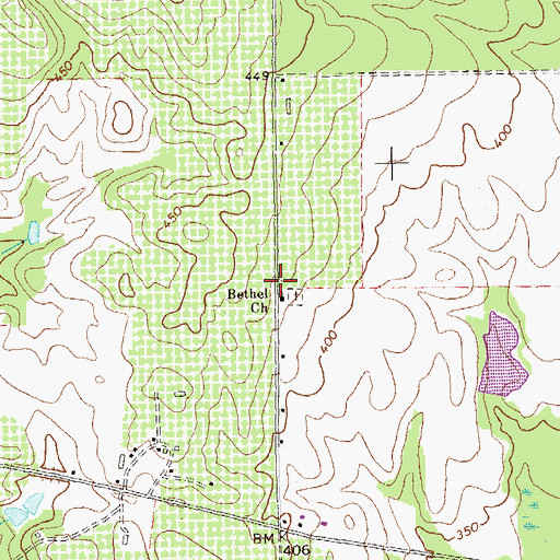 Topographic Map of Flowers Family Cemetery, GA