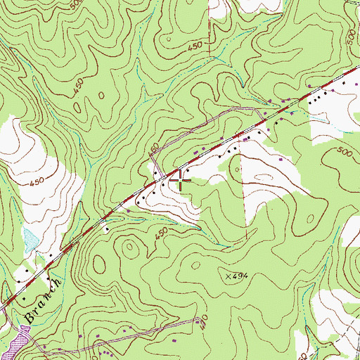 Topographic Map of Preston Cemetery, GA