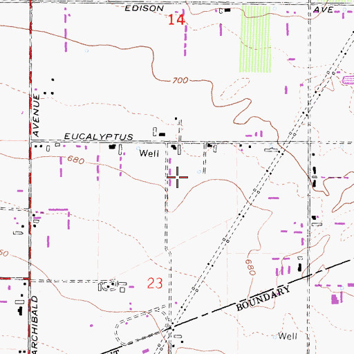Topographic Map of Schoneveld Dairy, CA