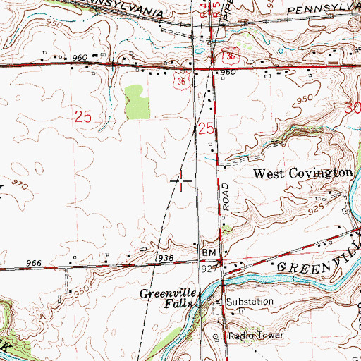 Topographic Map of Milken Farms, OH