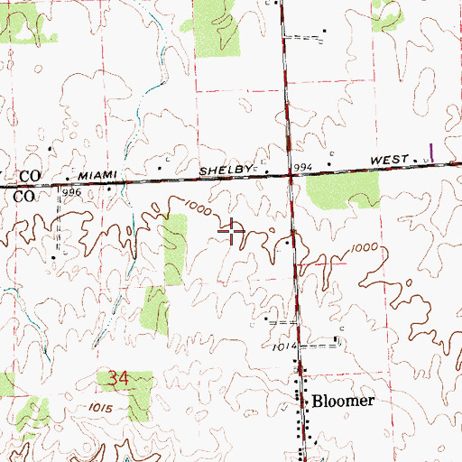 Topographic Map of Herron Farm, OH