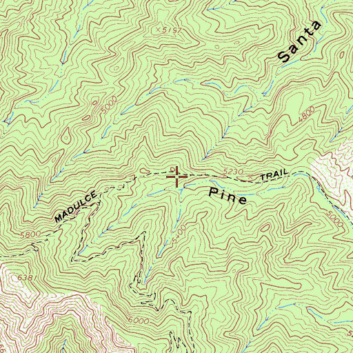 Topographic Map of Madulce Trail, CA