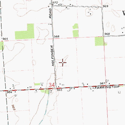 Topographic Map of Fisher Farms, OH