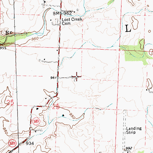 Topographic Map of Bodenmiller Farms, OH