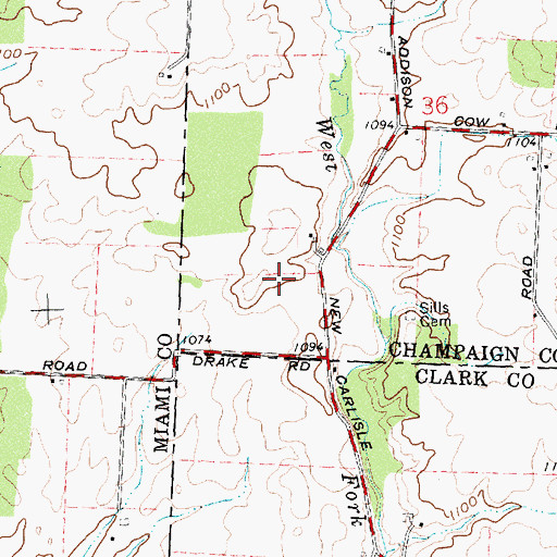 Topographic Map of Volk Fruit Farms, OH