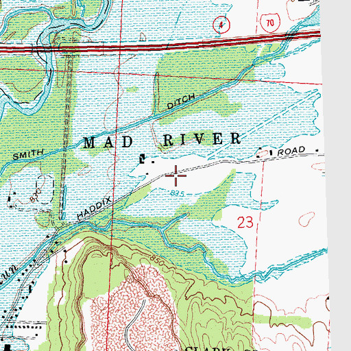 Topographic Map of Fairborn Aggregates Pit, OH