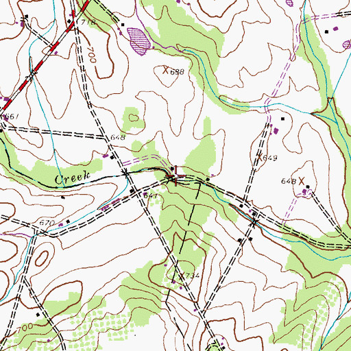 Topographic Map of Heikes Covered Bridge, PA