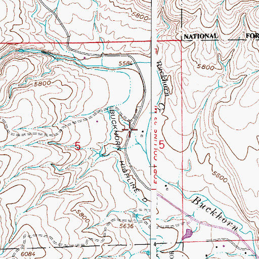 Topographic Map of Kirchner Ditch, CO