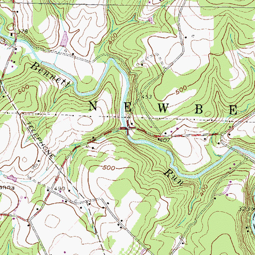 Topographic Map of Kise Mill Bridge, PA