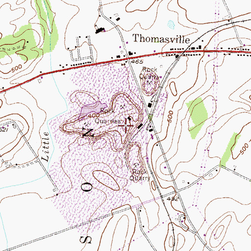 Topographic Map of Lincoln Stone Quarry, PA