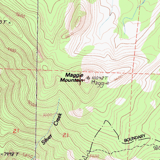 Topographic Map of Maggie Mountain, CA