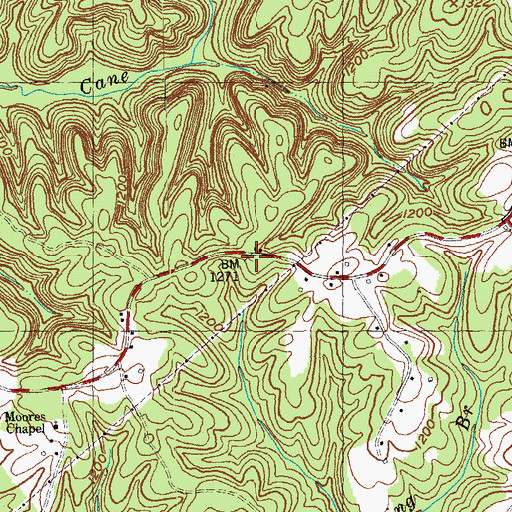 Topographic Map of Benge General Store (historical), KY
