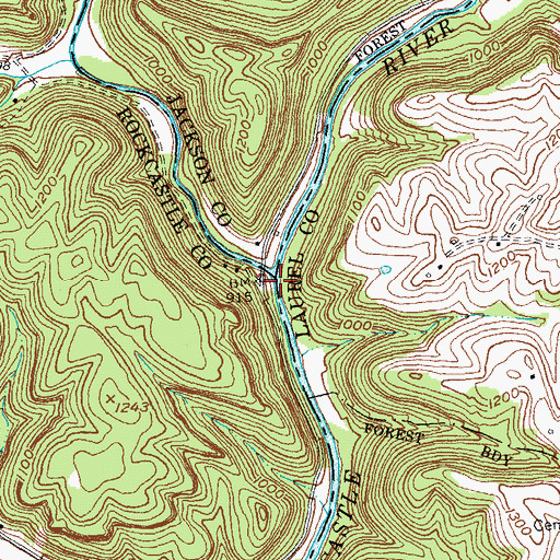 Topographic Map of Cruises Ferry (historical), KY