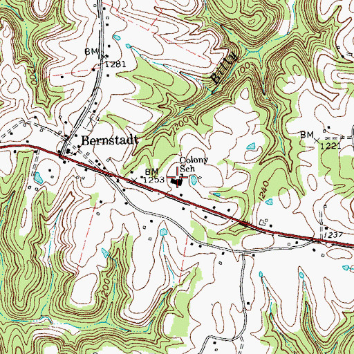 Topographic Map of Daniel Boone Motocross Park, KY