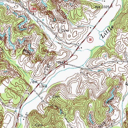 Topographic Map of Dalton Railroad Station (historical), KY