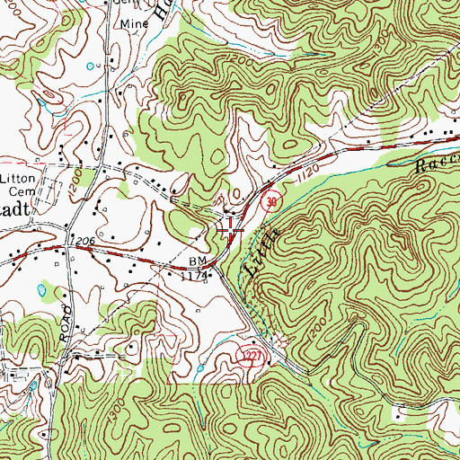 Topographic Map of Diamond Railroad Station (historical), KY