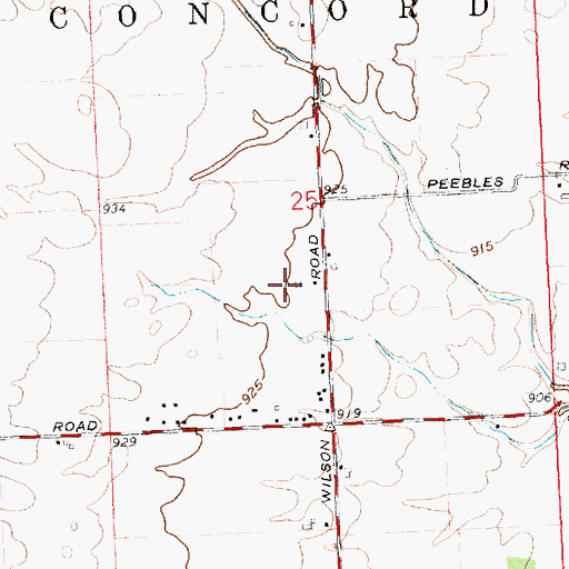 Topographic Map of Long's Farm, OH