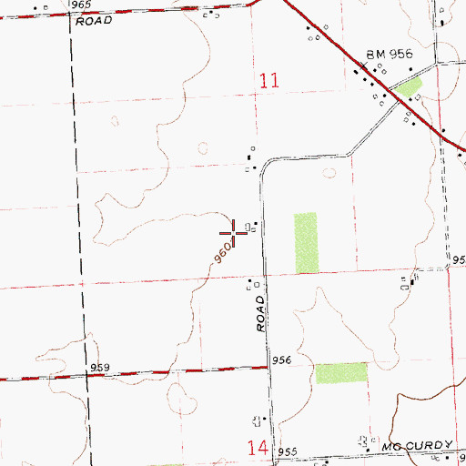 Topographic Map of Myers Farm, OH