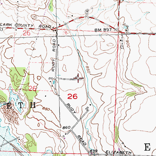 Topographic Map of Pleasant Run Farm, OH