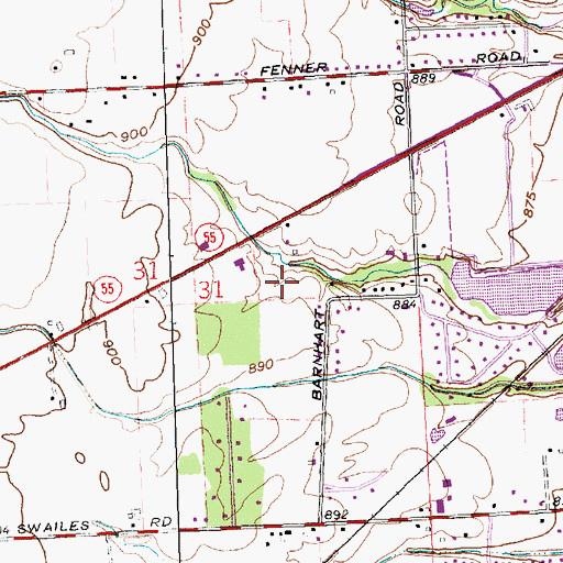 Topographic Map of Gerhart Greenhouses, OH