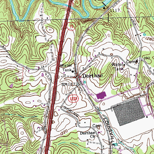 Topographic Map of Dorthae Depot (historical), KY