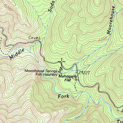 Topographic Map of Mahogany Flat, CA