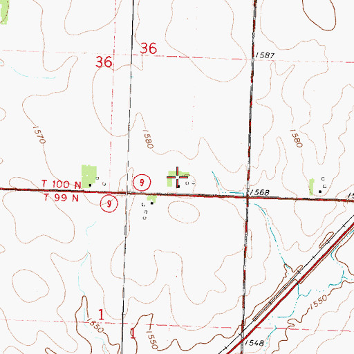 Topographic Map of Jacobsma Farms, IA