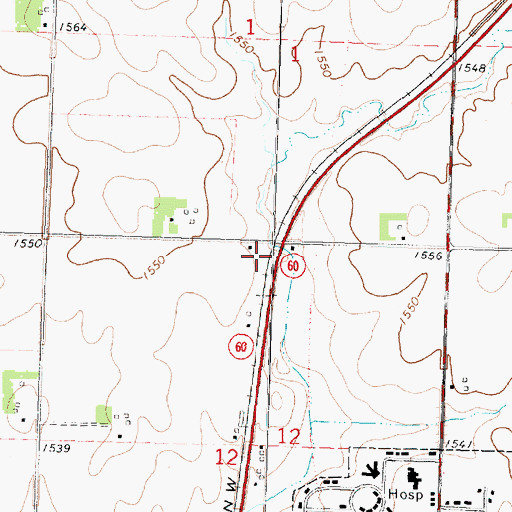 Topographic Map of Croatt Farms, IA
