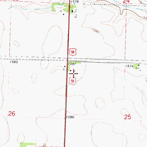 Topographic Map of Helmers Farms, IA