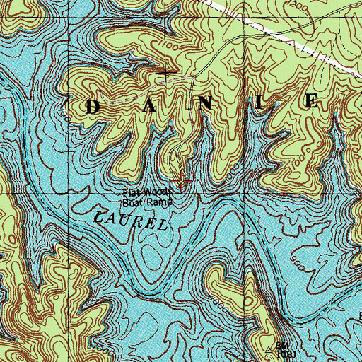 Topographic Map of Flat Woods Boat Ramp, KY