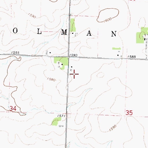 Topographic Map of Redwood Farms, IA