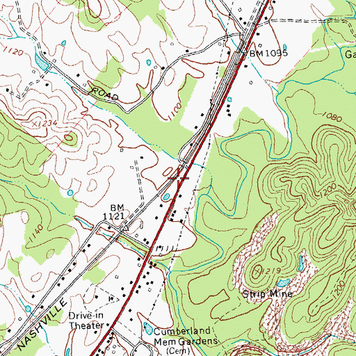 Topographic Map of Frantz Railroad Station (historical), KY