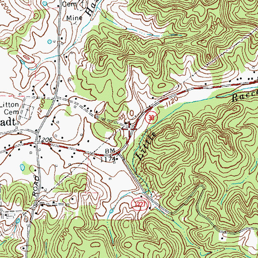 Topographic Map of Jellico-Phoenix Coal Mine (historical), KY
