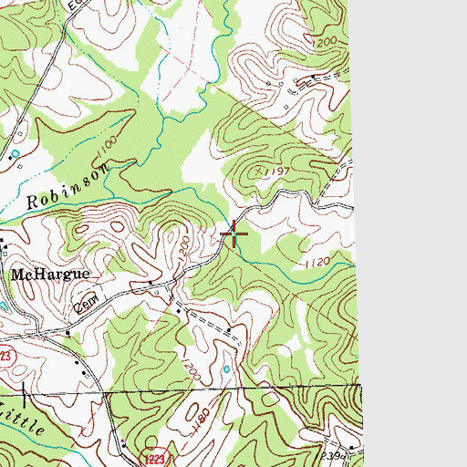 Topographic Map of McHargues Mill (historical), KY