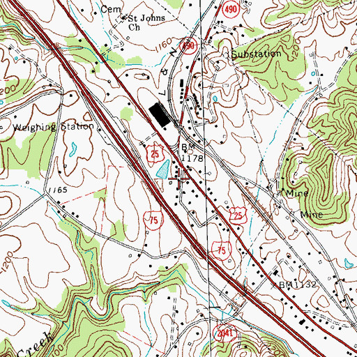 Topographic Map of Old Dog Patch, KY