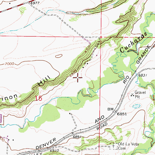 Topographic Map of L D R D Ditch, CO