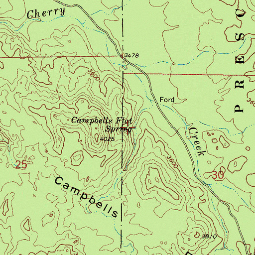 Topographic Map of Campbells Flat Spring, AZ