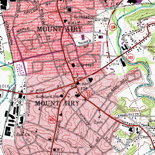 Topographic Map of Earle Theatre, NC