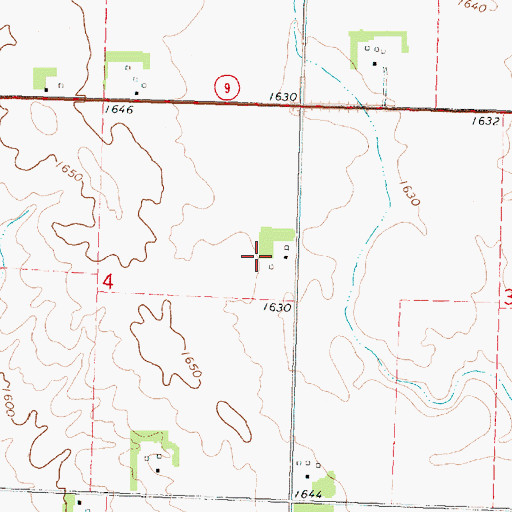 Topographic Map of Alex Farms, IA