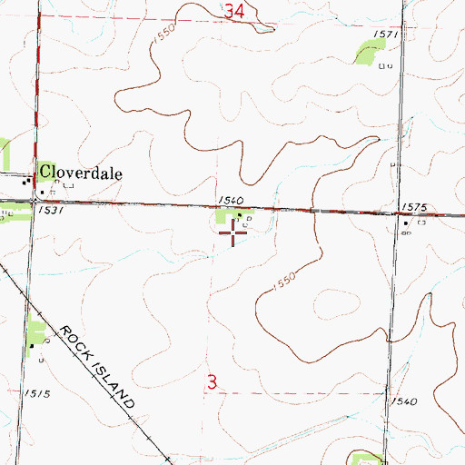 Topographic Map of Ommen Farms, IA