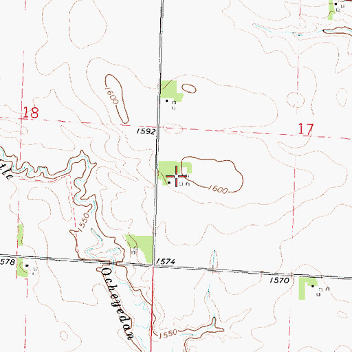 Topographic Map of Van Diepen Farms, IA