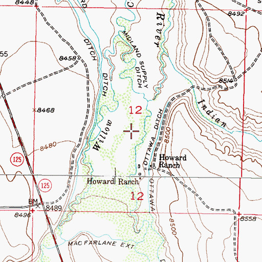 Topographic Map of Leonard Ditch, CO