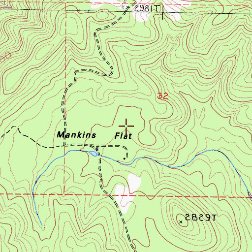 Topographic Map of Mankins Flat, CA
