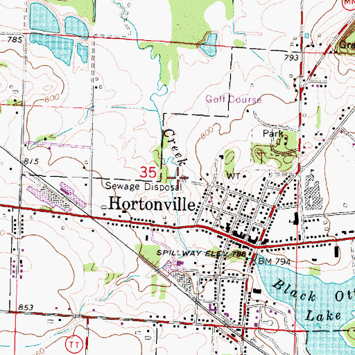 Topographic Map of Hortonville Wastewater Treatment Plant, WI