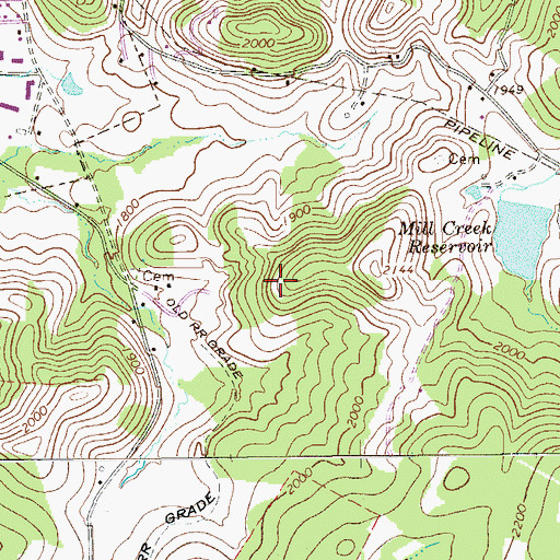 Topographic Map of Laurel Hill Confederate Cemetery, WV