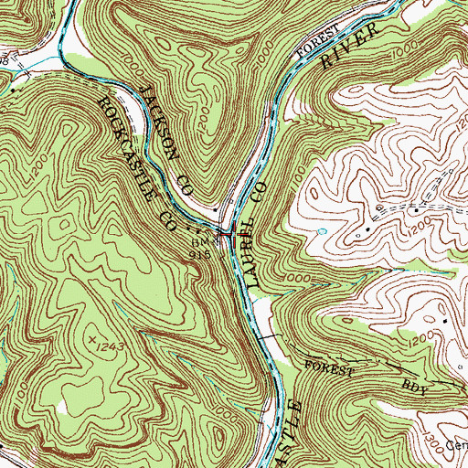 Topographic Map of Richmond Ford (historical), KY